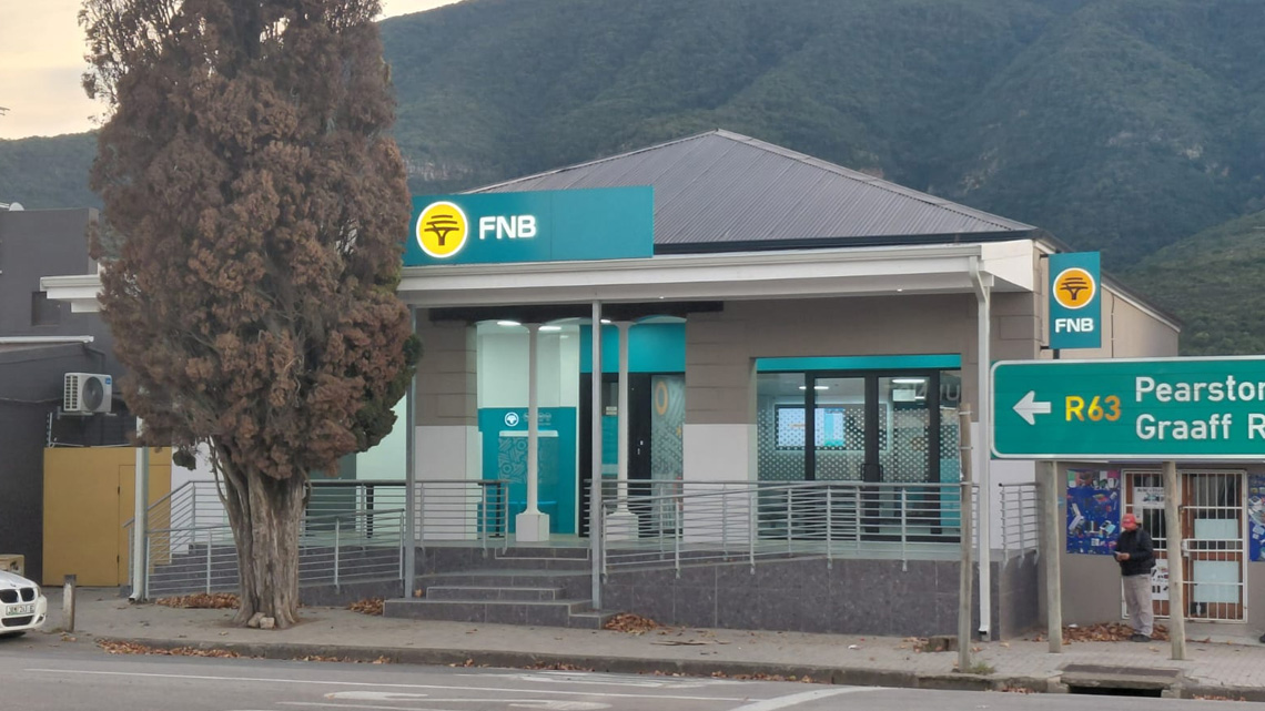 Completed commercial banking facility construction for FNB in Somerset East by Prism Construction.